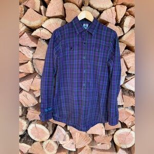 Burton Dryride Waterproof Layer Purple Plaid Ski Snowboard Warm Men’s Large‎ Top